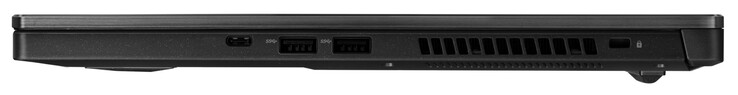 Right side: Thunderbolt 3, 2x USB 3.2 Gen 1 (Type A), slot for a cable lock