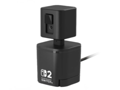 Hori&#039;s more affordable GameChat camera can be mounted directly on the Switch 2, or used with the detachable pedestal. (Image source: Hori)