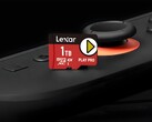 Lexar 1TB microSD Express card resting on Switch 2 (Image source: Lexar with edits)