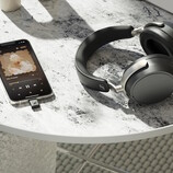 The Sennheiser HDB 630 wireless headphones include a USB-C transmitter for smartphones that supports high-resolution aptX Adaptive audio transmission. (Image source: Sennheiser)