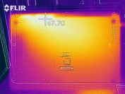 Heat map of the bottom case under load