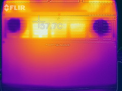 Heat distribution at the bottom side (stress test)