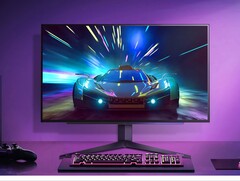 Artistic representation of the LG UltraGear 27GS93QE OLED gaming monitor. (Image source: LG)
