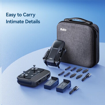 A carrying case and multiple batteries are included (Image source: Ruko)