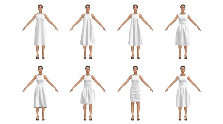 Heat-shrink fibers allow the knitted dress to change styles and shape. (Source: MIT Self Assembly Lab)