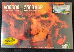 Legendary 3dfx Voodoo 5 5500 AGP video card, sealed retail box in 2023 (Source: eBay)
