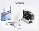 The MACO starts at around $278 in China. Pictured: the mini PC with an eGPU setup. (Image source: Aoostar - edited)