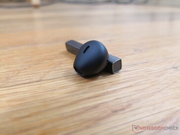 The earbuds are plastic with no rubber domes and so they can be uncomfortable for some users