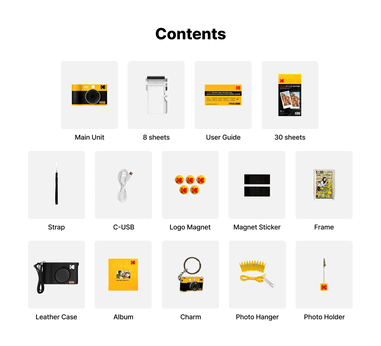The gift set includes the Kodak Mini Shot 4 with a variety of accessories.