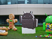 Various Google Android statues