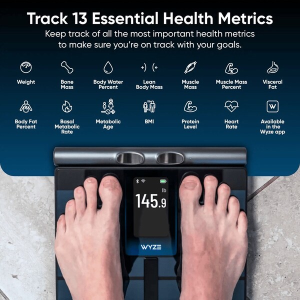 The Wyze Scale Ultra BodyScan can measure 13 body composition metrics. (Image source: Wyze)