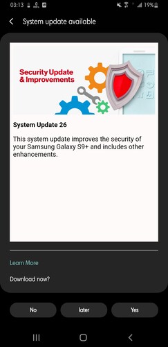 One UI 2.5 has reached the Verizon versions of the Galaxy Note 9 and Galaxy S9 series. (Image source: r/GalaxyS9)