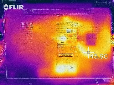 Heat map of the bottom of the device under load