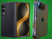 Leaked Galaxy Z Fold 8 Wide case (left) vs leaked iPhone Ultra design model (right).