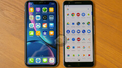 The iPhone XR and Pixel 3 Lite. (Source: XDA-Developers)