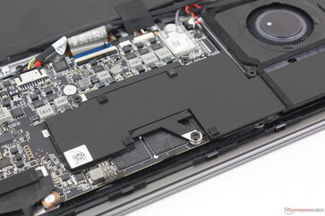 Non-upgradeable RAM modules are visible next to the CPU