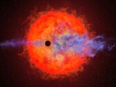 An artist's illustration showing an exoplanet and a star.