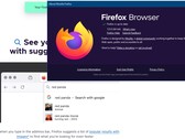 Firefox 123 version details and Google Search visual update (Source: Own)