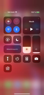 The Control Center in iOS 12