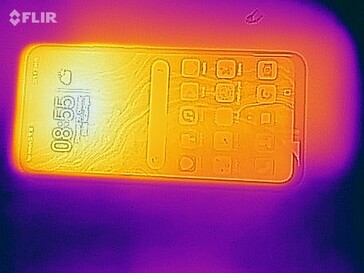 Heat map of the front of the device under load