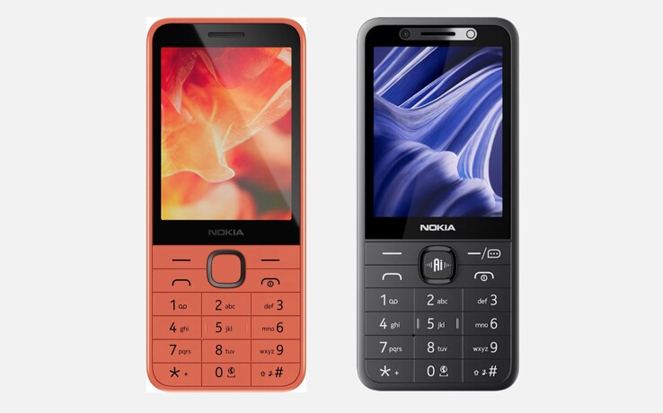 The Nokia 215 (2026) on the right in the picture differs from the Nokia 215 4G (2024) on the left mainly because of the AI button.