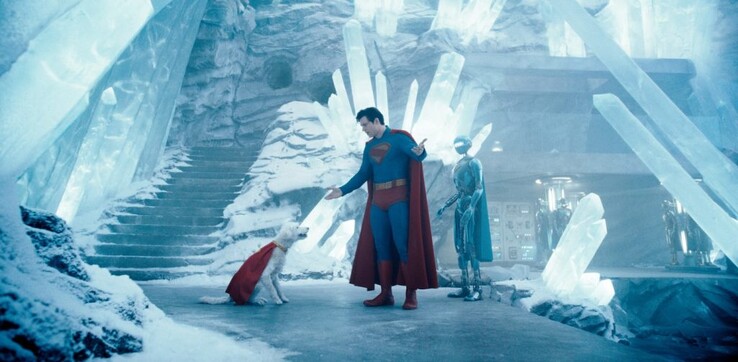 Superman, Krypto and Kelex in the Fortress (Image source: Warner Bros. / Jessica Miglio via Motion Picture Association)
