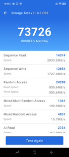 AnTuTu 11 storage test (Image source: Screenshot - Sergey Tarasov - Notebookcheck)