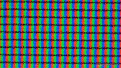 Subpixels behind matt display surface