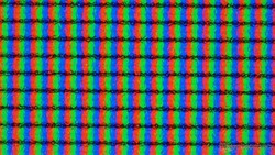 Subpixels behind matt display surface