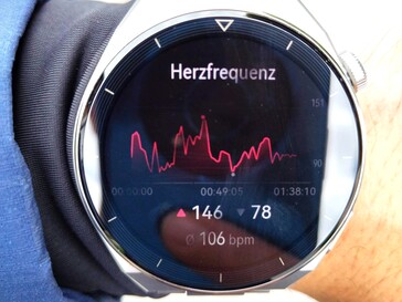 Body values such as heart rate can be read out for individual training sessions