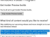 Windows Insider Skip Ahead option closed (Source: Terho Alhonen on Twitter)