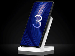 Poco F7 Ultra becomes the first Poco-branded phone to receive the HyperOS 3 update. Pictured: the phone on a wireless charger. (Image source: Xiaomi - edited)