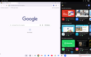 The width of the apps can be adjusted easily.