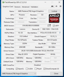 GPU-Z Radeon Vega 8