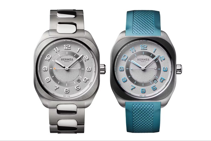 The Hermes H08 Saint-Cyr and light gray model features 100 m (10 bar) water resistance (Image source: Hermes)