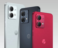 The Moto G84 5G in its three launch colours. (Image source: @evleaks)