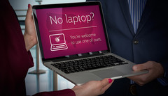 Qatar Airways&#039; new service loans passengers a replacement laptop. (Source: Qatar Airways)