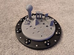 3D printed Scanbench on turntable with markers