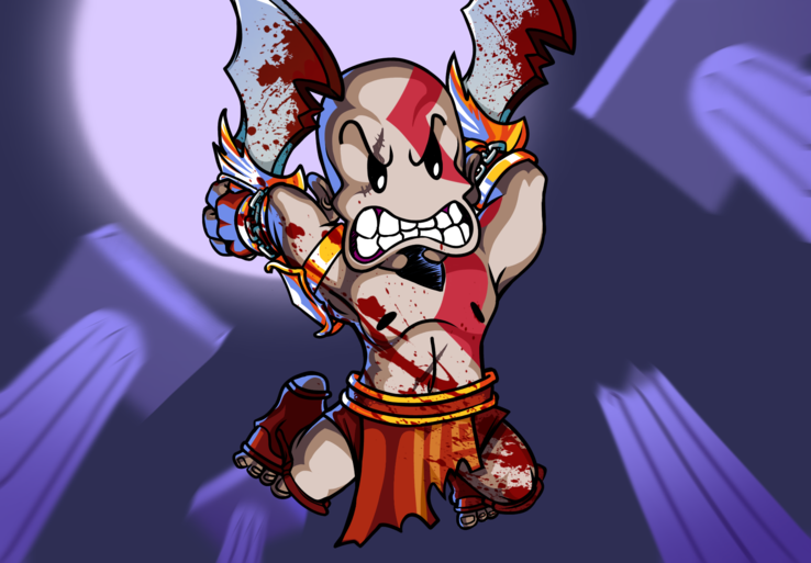 A cartoonized illustration of Kratos (image source: MangentaM)