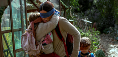 YouTube pranksters have been blindly following Sandra Bullock's character's predicament in Bird Box. (Source: Bluegrass/Netflix)