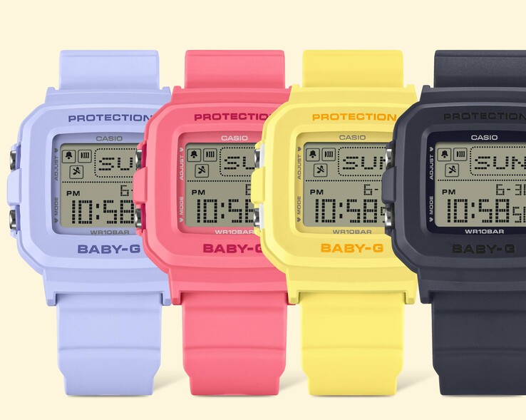 From left to right: the Casio Baby-G BGD-10KH-2B, BGD-10KH-4, BGD-10KH-9 and BGD-10KH-2C watches. (Image source: Casio)