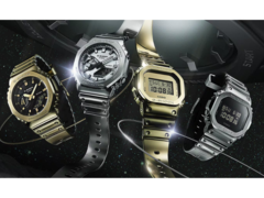 From left to right, the Casio GM-2100YMG-9AJF, GM-2100YM-8AJF, GM-5600YMG-9JF, and the GM-5600YM-8JF. (Image source: Casio Japan)