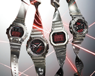 Pictured - four new Casio fine metallic watches against a silver background. 