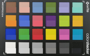 ColorChecker: The target color is displayed in the bottom half of each field.