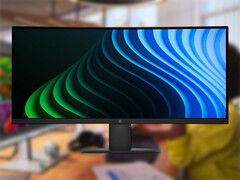 The monitor isn't available to purchase yet. Pictured: an edited promo picture showing the front of the monitor.