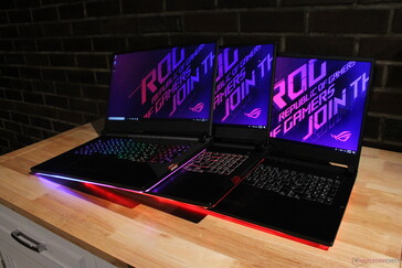 L to R: Asus ROG Strix Hero III, Scar III, and Strix G.