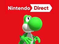 Yoshi pictured below Nintendo Direct logo (Image source: Nintendo of America with edits)