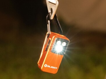 The Olight Oclip 2 flashlight can be hung from its clip hole.