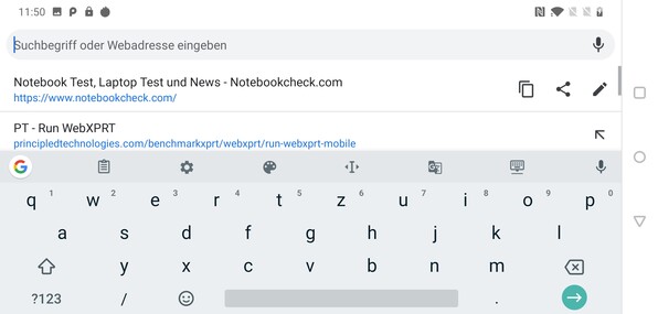 Keyboard in landscape mode