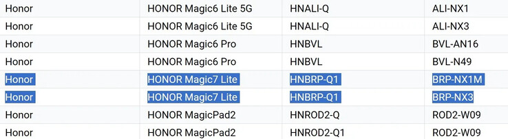The "Magic7 Lite" seems identical to the Honor X9c in its latest leak. (Source: Google Play Console via MySmartPrice)